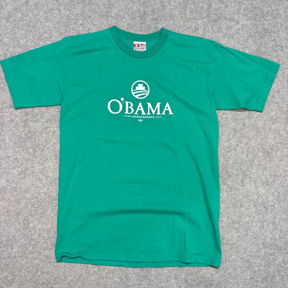 Bayside Barack Obama O'Obama Irish St Patricks Day Green T-Shirt Mens Large USA